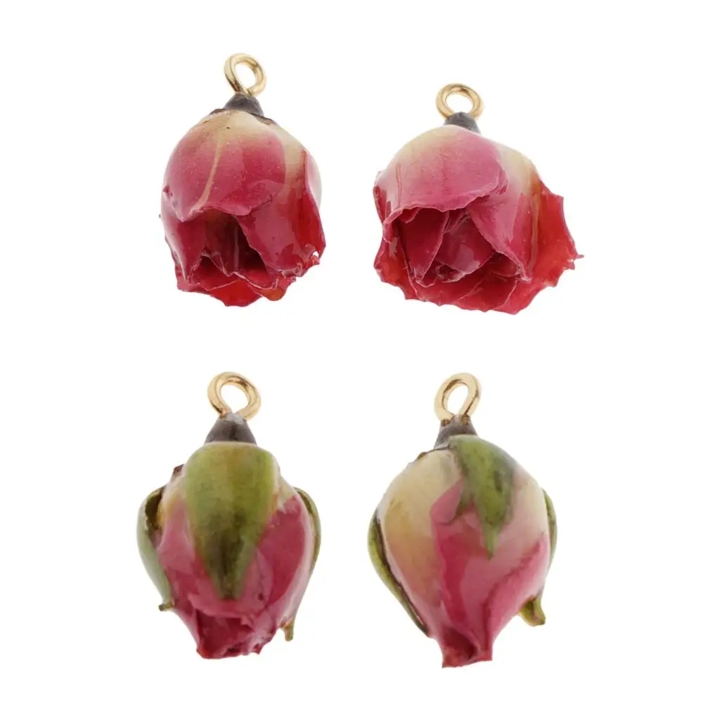 2x Resin Real Flowers Charms for Jewelry Making Necklace Crafts