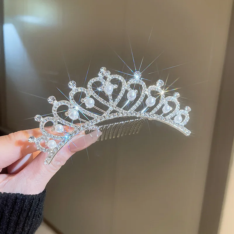 Rhinestone Crystal Hair Comb Crowns For Women Queen Headbands Princess Hair Accessories Bridal Headdress Wedding Jewelry