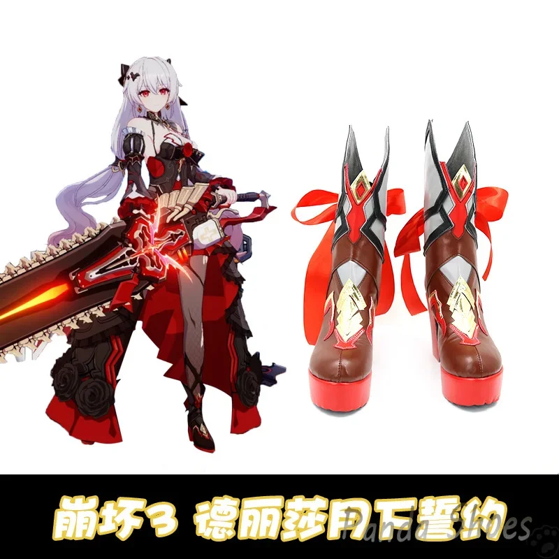 

Honkai Impact 3rd Theresa Cosplay Shoes Anime Game Cos Long Boots Cosplay Costume Prop Shoes for Con Halloween Party