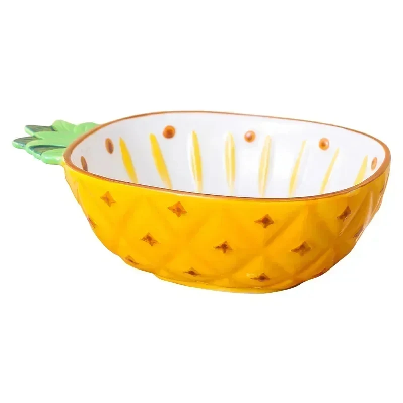 1Pcs Cute Bowl Ceramic Bowl Fruit Shape Bowl Plate Pineapple Strawberry Lemon Cartoon Tableware Kitchen Gadgets