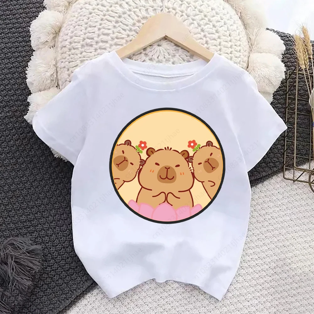 

Cute Cartoon Capybara T Shirts for Kids Birthday Party T-shirts for Baby T-Shirt for BoysTshirts for Girl Tops Tee