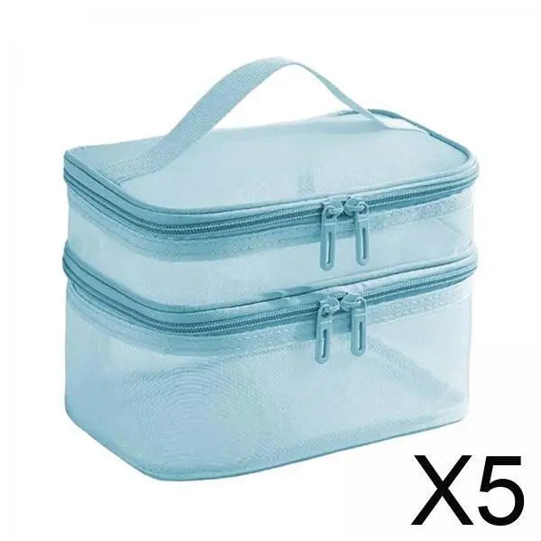 

Двухслойная косметичка большой емкости, нейлоновый органайзер для макияжа, дорожный чехол для туалетных принадлежностей для женщин и девочек