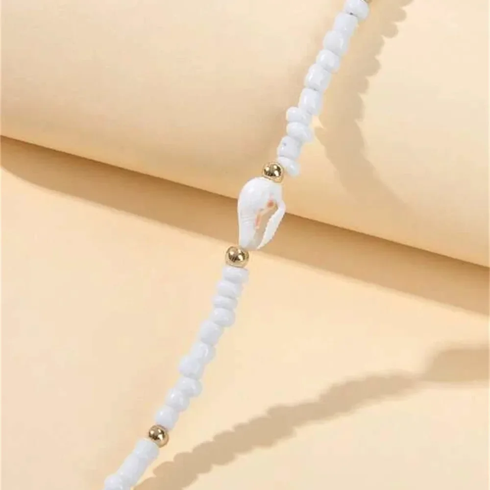 Boho Vintage Shell Pendant Necklace For Women Female Fashion Baroque Geometry Natural Conch White Bead Chain Party Jewely Gift