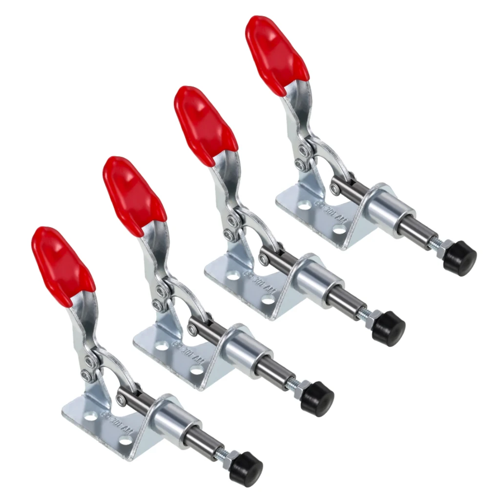 4 peças de Grampo Vertical Antiderrapante de 45Kg GH-301-AM com Cabo Revestido de Plástico para Ferramenta Manual