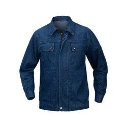 Denim Overalls Set Customized Spring and Autumn Labor Insurance Clothes Wear-resistant and Dirt-resistant Electric Welding,