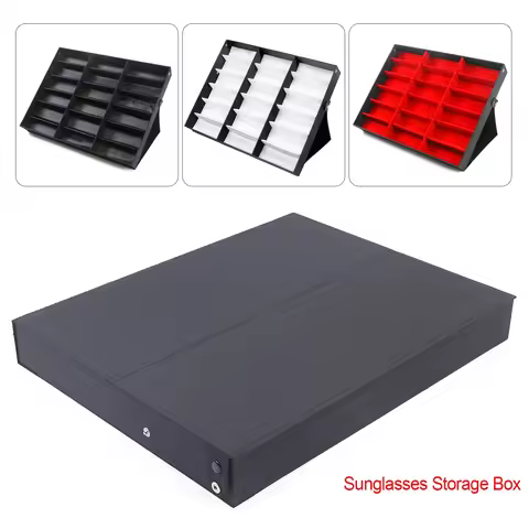 Sunglasses Box with Grid Storage, Holds Multiple Pairs of Sunglasses, for Organizing Eyewear, Compact &amp; Durable Design