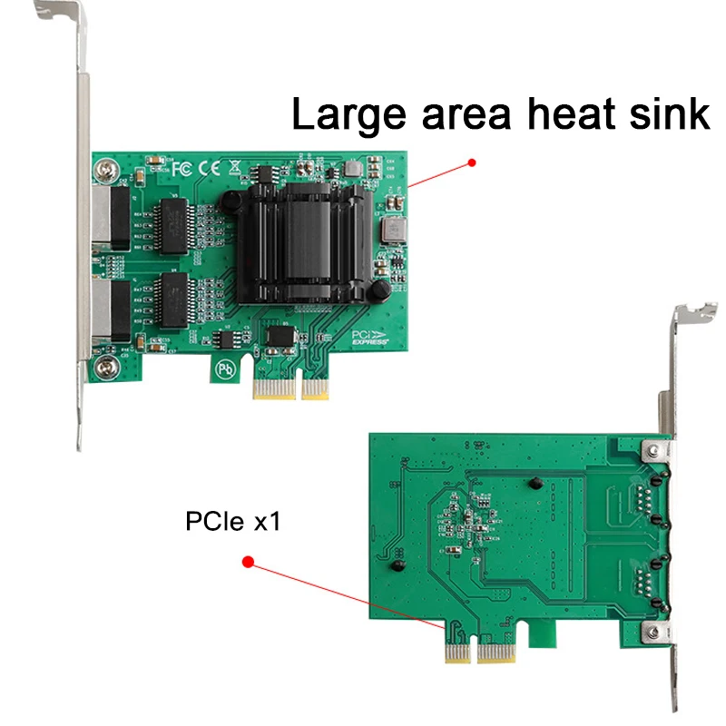 Para intel 82571 placa de rede do servidor ethernet do porto duplo com fio rj45 lan gigabit placa de rede pci express 1000mbps pcie 1x adaptador