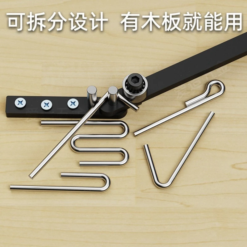 Manual Iron Wire Bender Tool - Solid 304 Stainless Steel Rebar Round Rod Bar Stirrups Bending Machine for DIY, Metalworking Hook