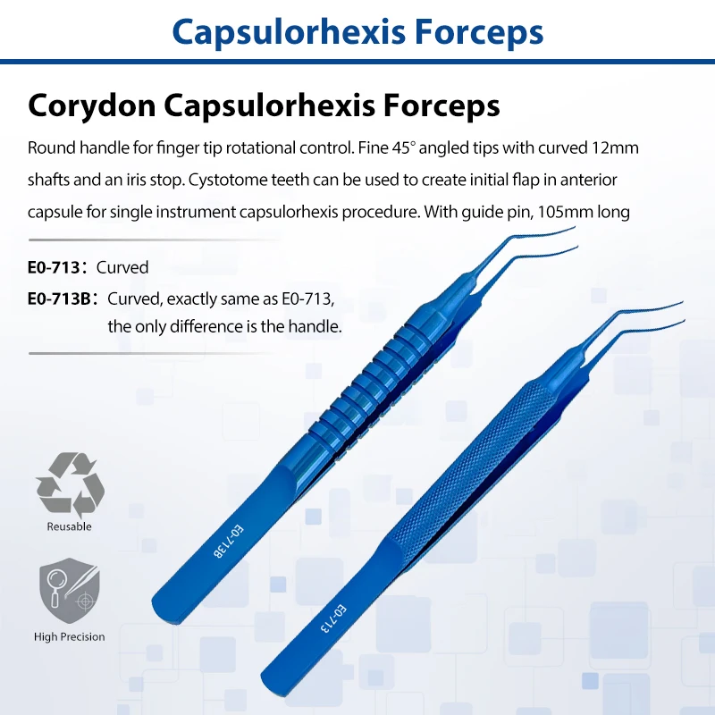 Corydon Capsulorhexis Forceps Titanium Alloy Precision Ophthalmic Forceps Micro Tweezers Reusable Autoclavable Eye Surgical Inst