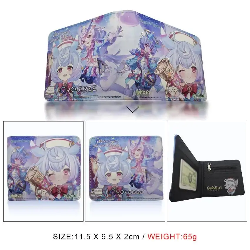 

Anime Genshin Impact Yae Miko New Short Pu Leather Two Fold Wallet Protective Cover Capacity Storage Acg Card Bag