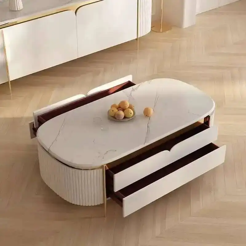 

Дизайнерский журнальный столик с выдвижными ящиками для экономии пространства, итальянский минималистичный, японский приставной столик, дизайнерская мебель для дома и книг.