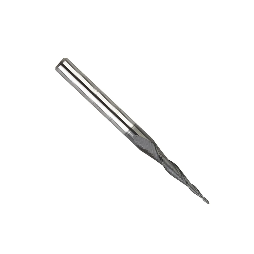 1pc End Mill With Plastic Box Shank CNC Carbide Ball Nose 2 Flutes Tapered End Mill Radius R0.25-/ 8-TiAlN Coated Tools Parts