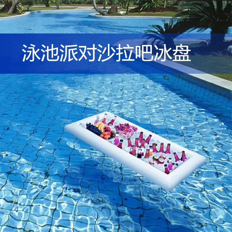 Inflatable Floating Row Swimming Pool Floating Air Mattress Beer Drinking Cooler Table Bar Tray Beach Inflatable Air Mattress