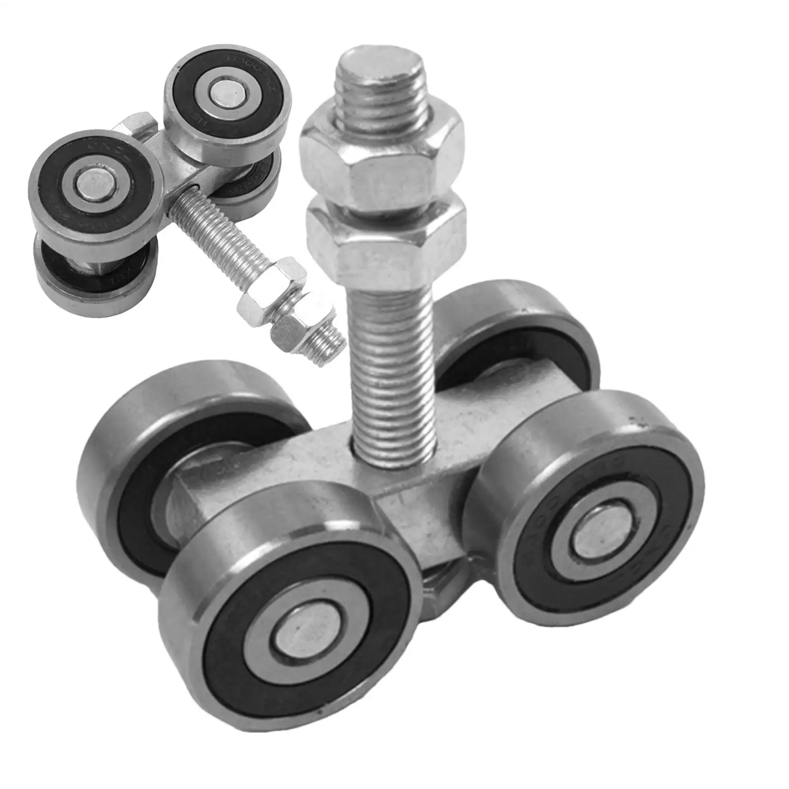 

Ролики для дверей сарая, 4-колесная тележка, сборный ролик, сверхмощная вешалка для раздвижных дверей, потолочное крепление, фурнитура для двери сарая для гардероба