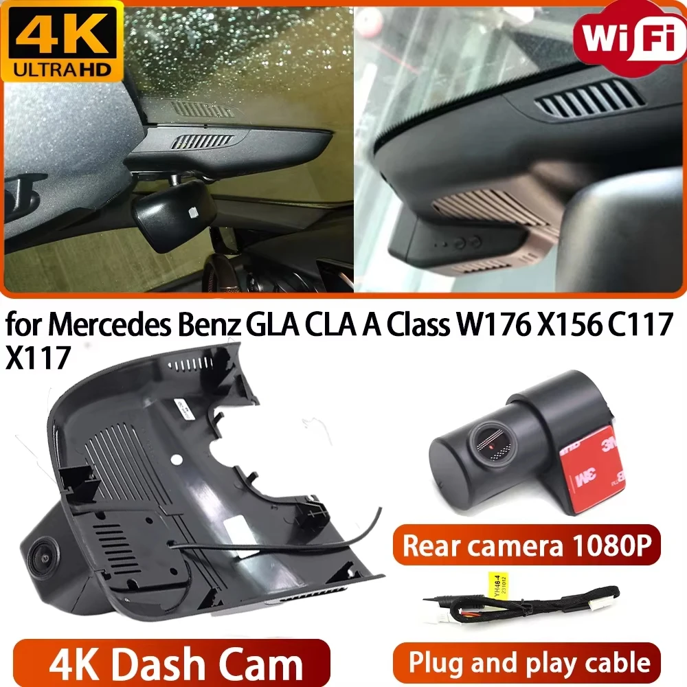 for Mercedes Benz GLA CLA A Class W176 X156 C117 X117 Video Recorder 4K Lens DVR Dash Cam Wifi OEM Camera 170° Wide Angle