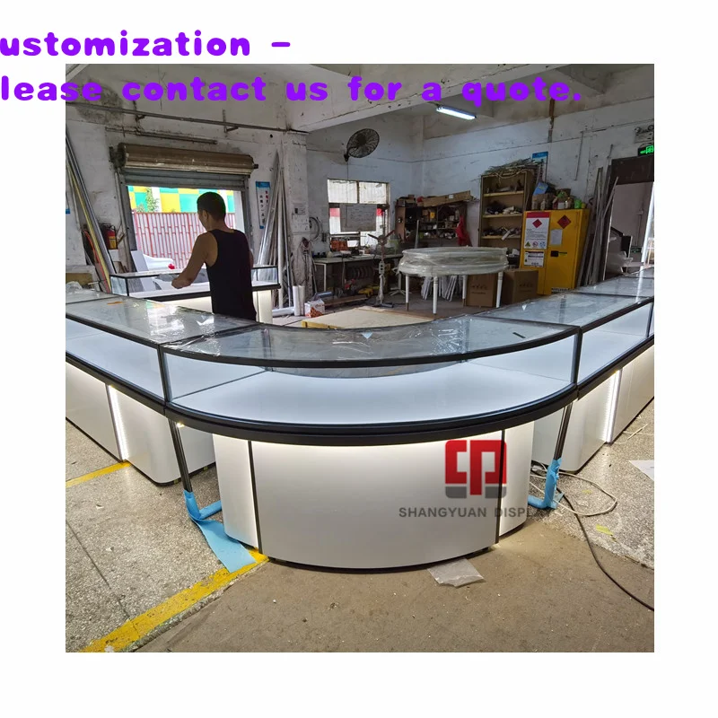 

custom.Custom Black Stainless Steel and Glass Showcase Fashion Jewelry Store Display Counter with Lacquer Locker