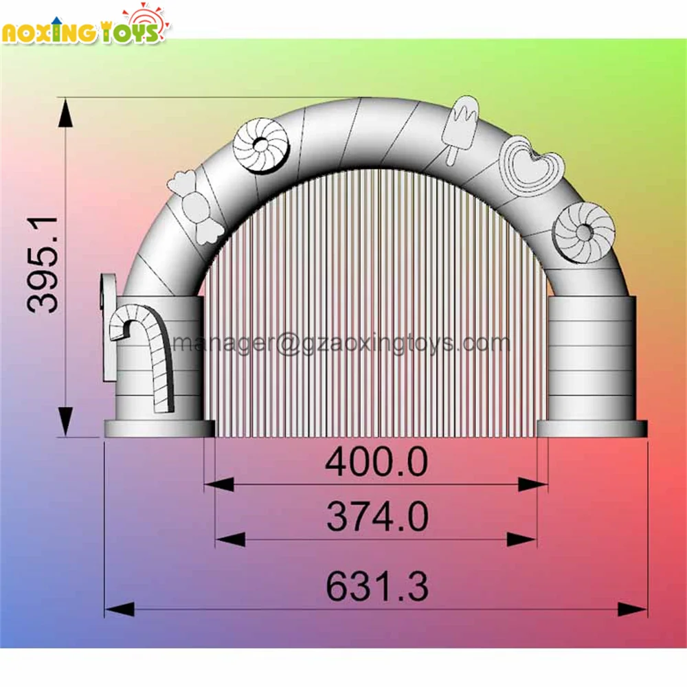 Outdoor Giant Inflatable Rainbow Archway Candy Arch For Outdoor Advertising Party Opening Ceremony Marathon With Blower