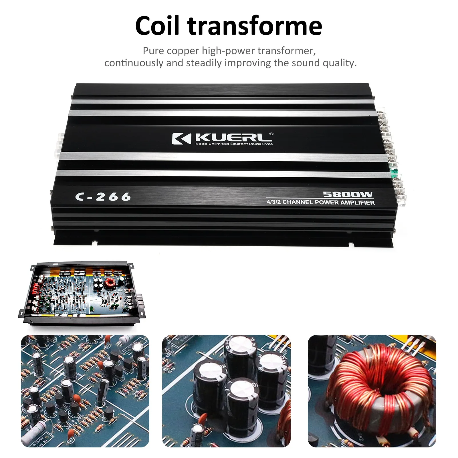 

Car Amplifier Car Power Amplifier Car Power Amplifier 12V 4 Channel High Power Audio Speaker Amplifier Black Car Audio Amplifier