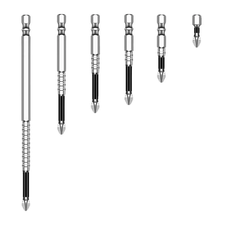 Y3NA 6pcs cruza cabeza Antislip destornillador bits establecidos con precisiones magnéticas para herramienta manual
