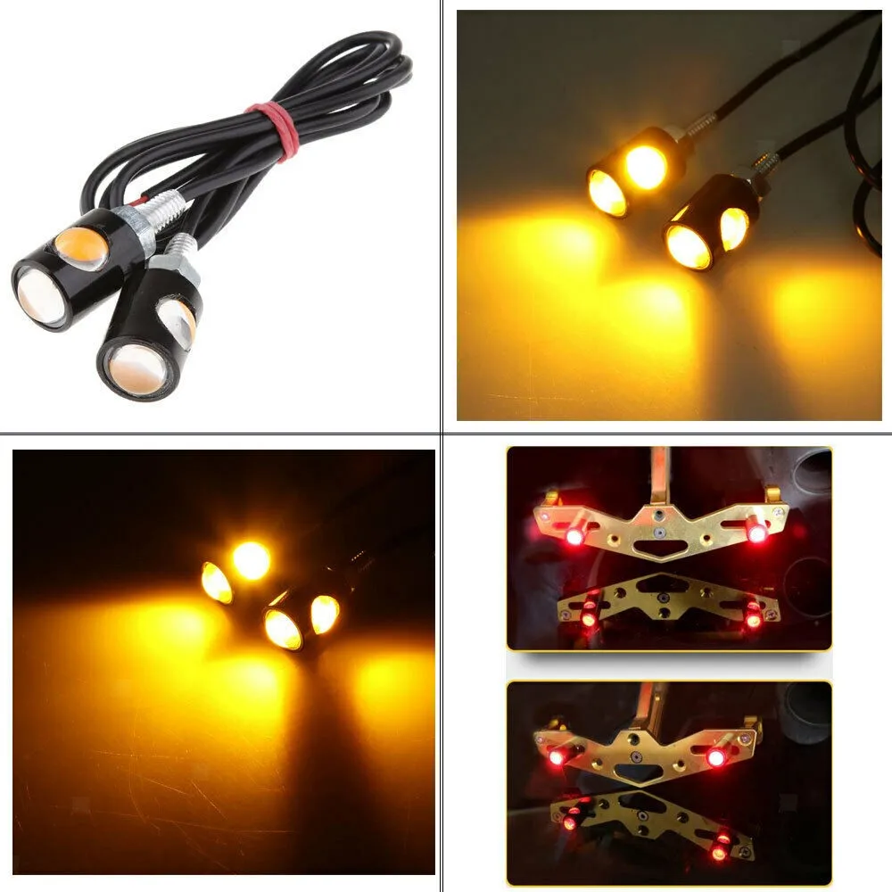 

2pcs Car Turn Signals Tiny Amber LED Car Motorcross Turn Signals Indicators License Bulb 10mm DC 12V Indicator Bulbs Parts