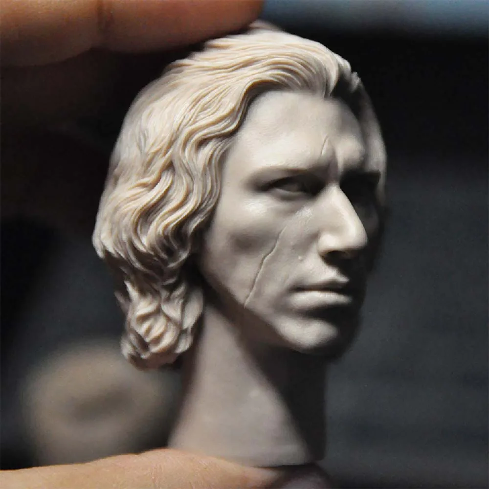 1/6 Kylo Ren Adam Douglas Driver Head Sculpt PVC Male Soldier Head Carving Model Fit 12 inch Action Figure Body