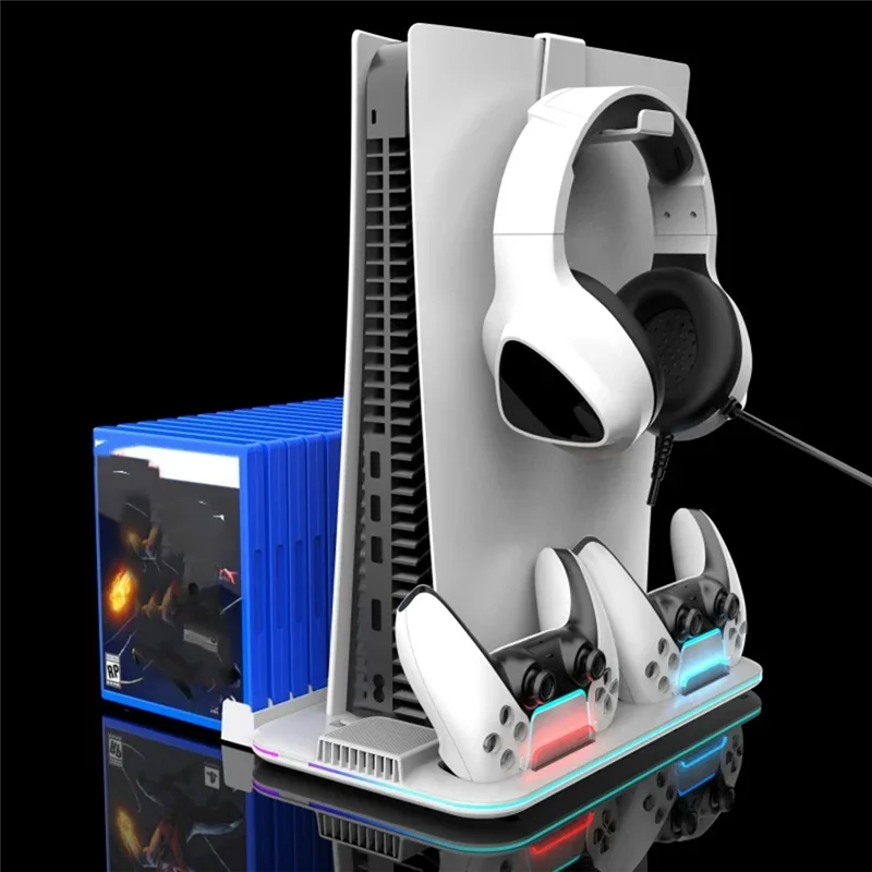 

ABKN-For PS5 Slim PRO: Оптический привод для игровой консоли, многофункциональная охлаждающая подставка, контроллер и цифровая версия, белый цвет