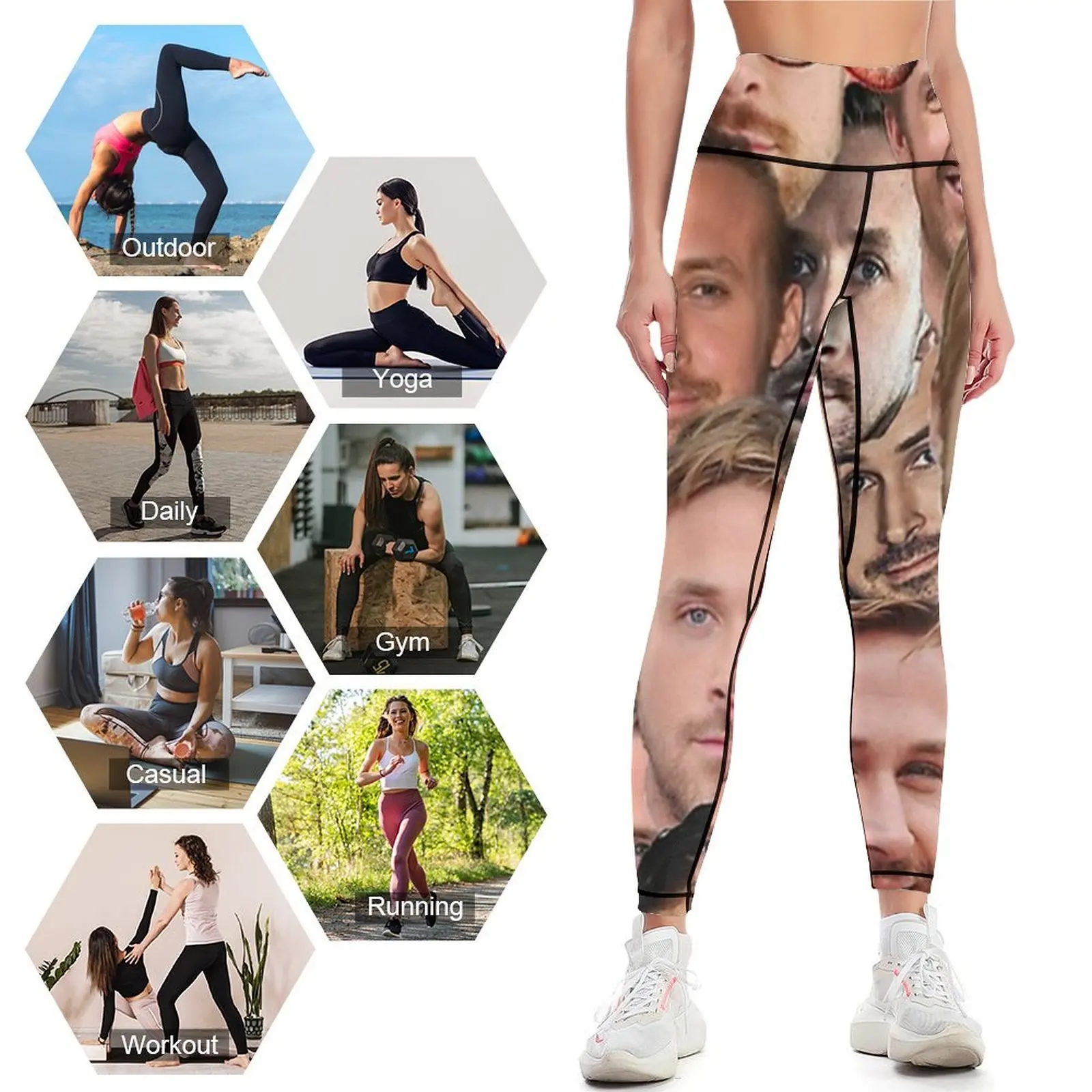 RYAN GOSLING Leggings high waist sports shirts gym gym pants Womens Leggings