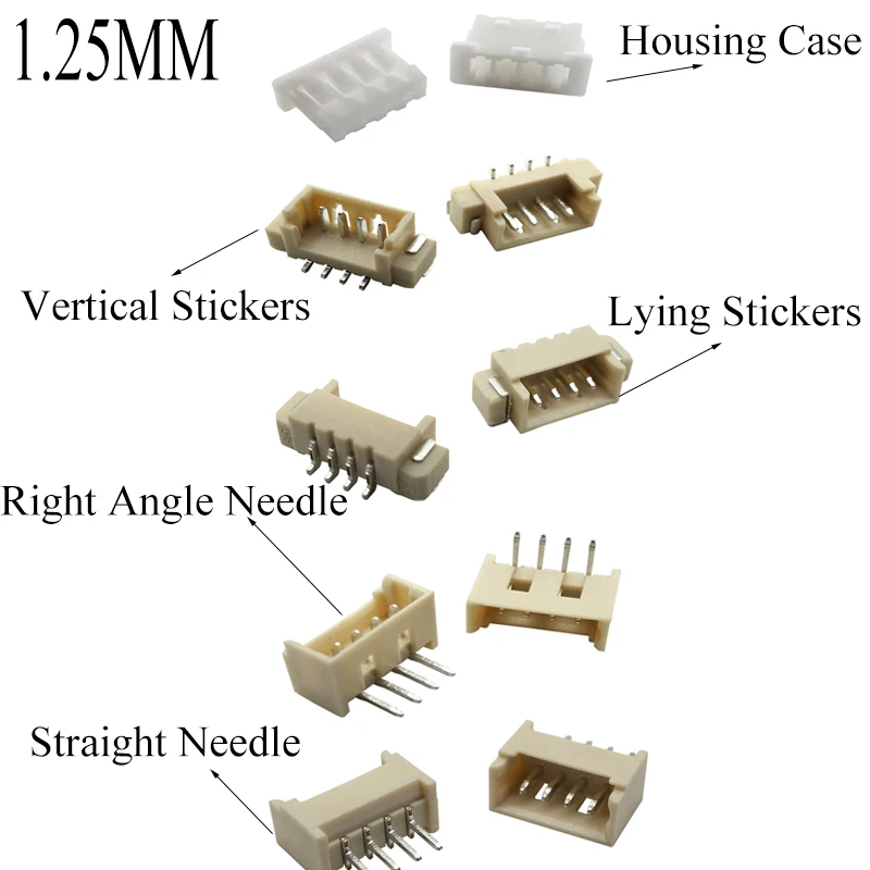 10ks SH/1.25/ZH/PH/XH 1.0/1.25/1.5/2.0/2.54mm straight/right úhel jehla horizontal/vertical bydlení pouzdro 2/3/4/5/6/7/8/9/10P