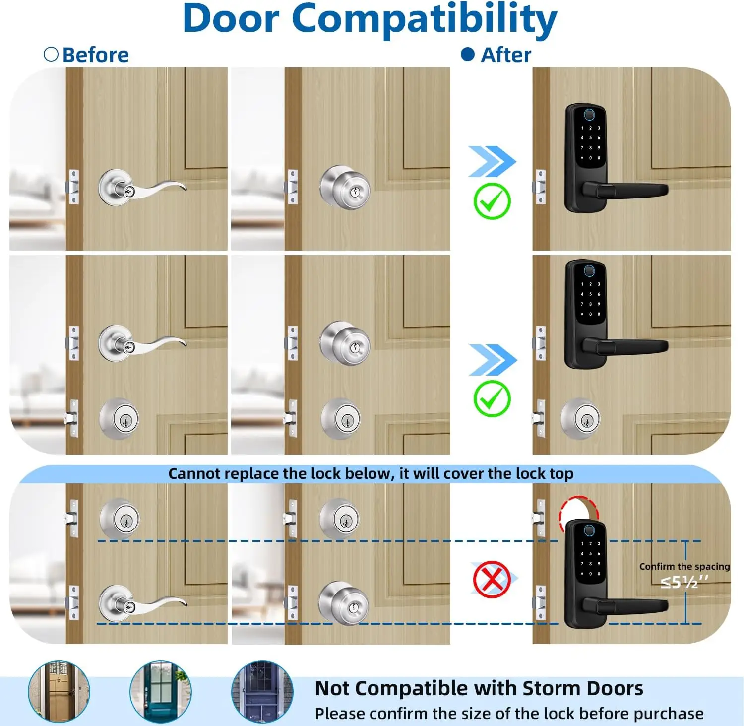 fingerprint door lock Smart Fingerprint Bluetooth IC Card Password APP Security Door Lock with Mechanical Key smart lock