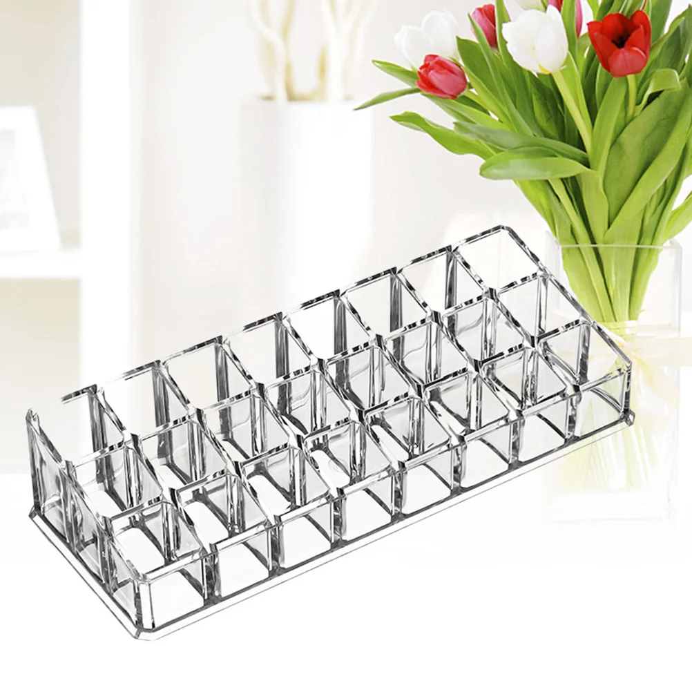 

Clear Acrylic Storage Box Lipstick Organizer For Makeup Lip Gloss Beads Jewelry Transparent Display Case
