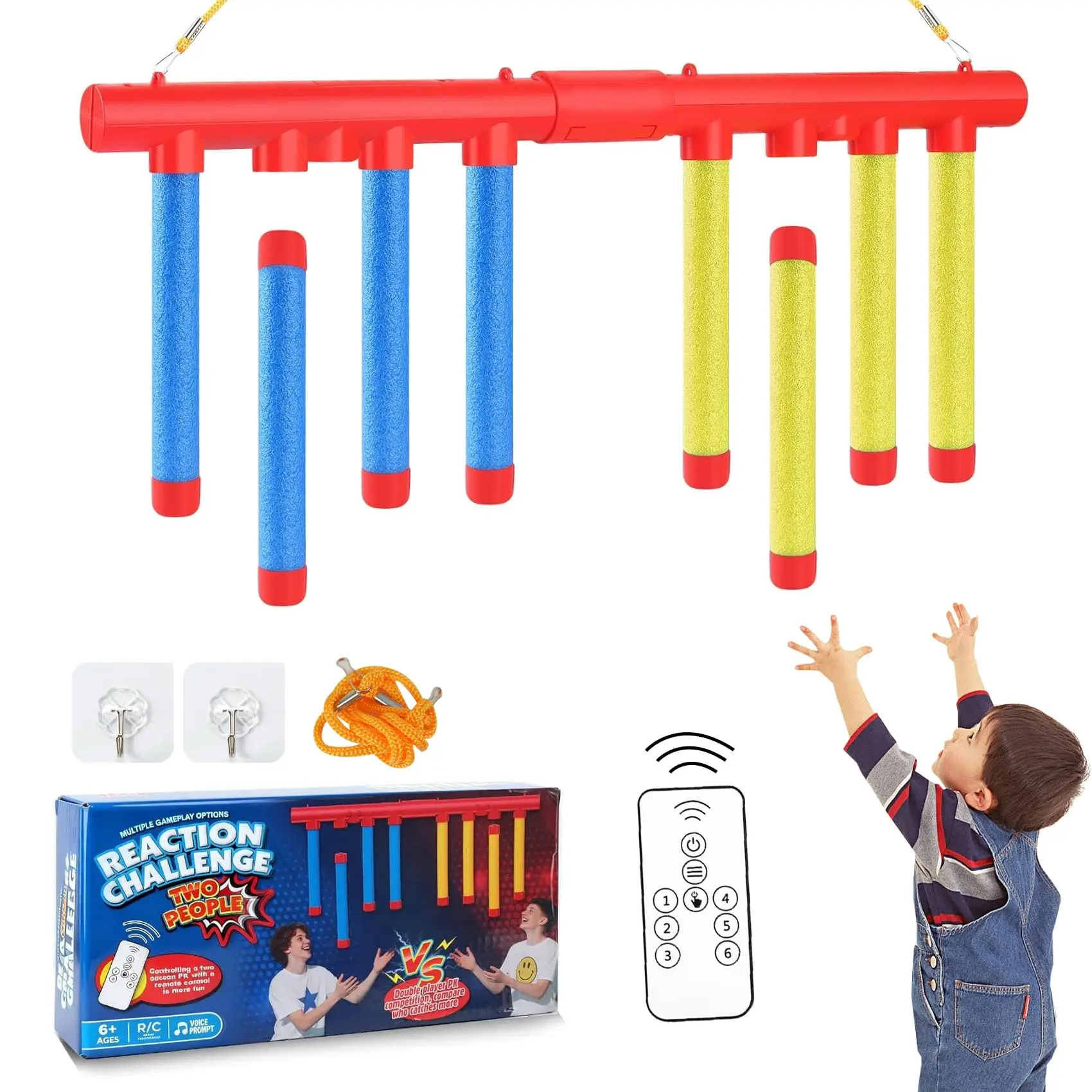 

Игра-челлендж Reflex Drop Sticks - режимы для одиночной/двойной игры, игрушка для тренировки координации рук и глаз, развития реакции, веселая игра в ловлю падающих предметов