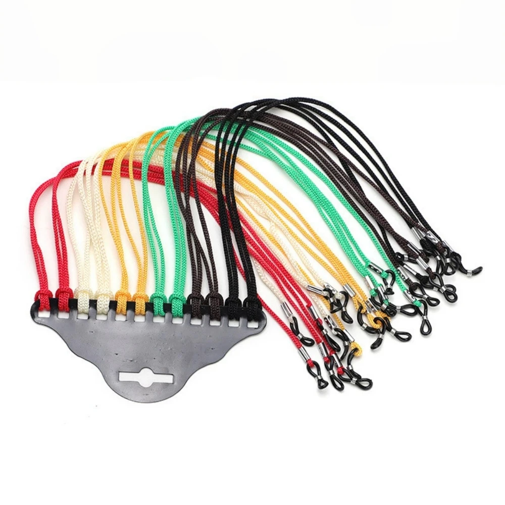 12 Stück/Set Mehrfarbige Schwarze Nylon-Brillenkordel für Sonnenbrillen und Brillen, Lanyard-Halsband