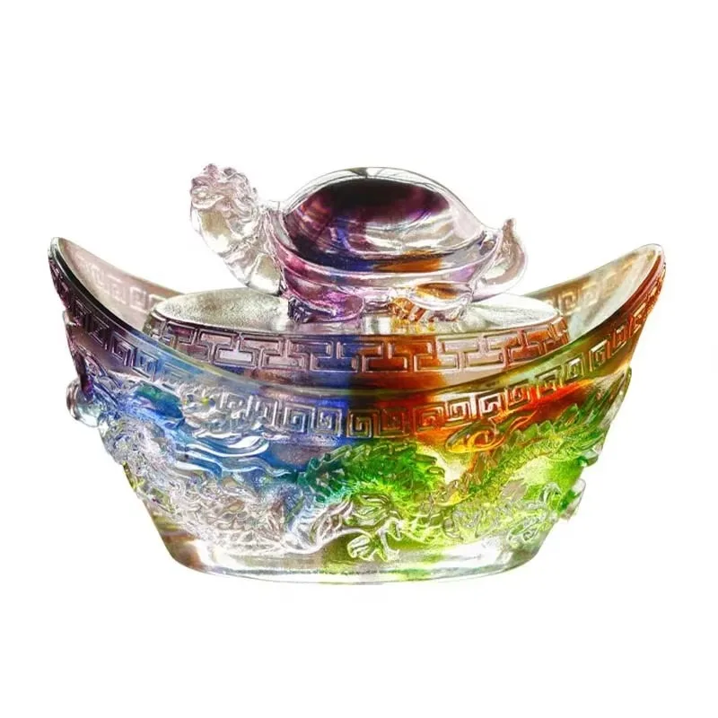 

Chinese feng shui creative ornament dragon guibao large size glass animal ornament for home decoration