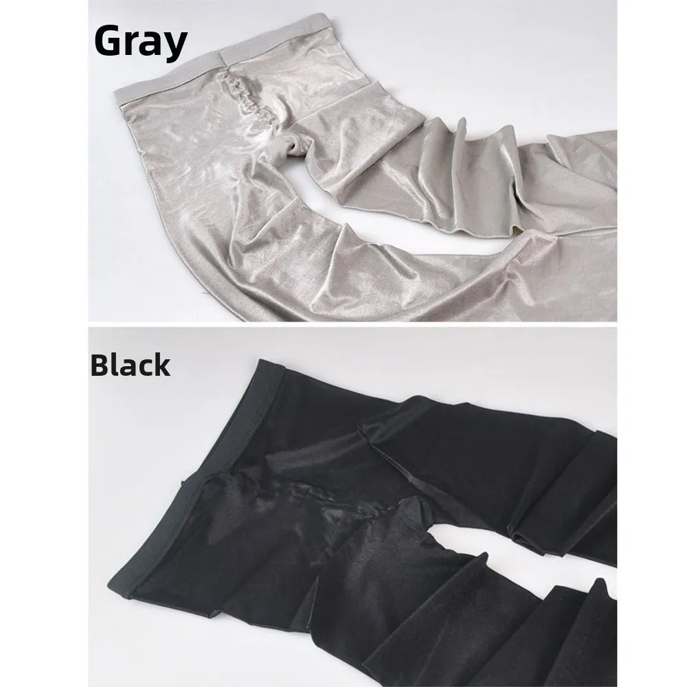 70D تشكيل الجوارب عالية الخصر لامعة لامعة جوارب طويلة عالية المرونة البطن التحكم عاكس جوارب الساتان ملهى ليلي الرقص #2