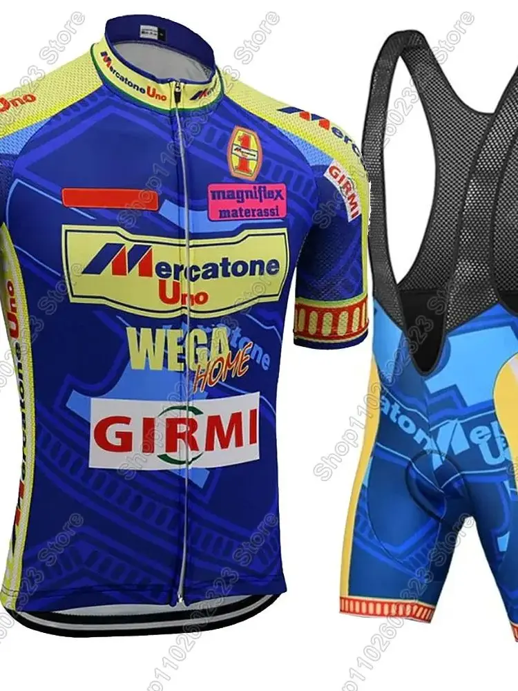 AliExpress NONE Mercatone Uno Team 2025 Cycling Jersey Set Summer Men Bicycle Clothing Road Bike Shirts Suit Bicycle Bib Shorts MTB Ropa Maillot
