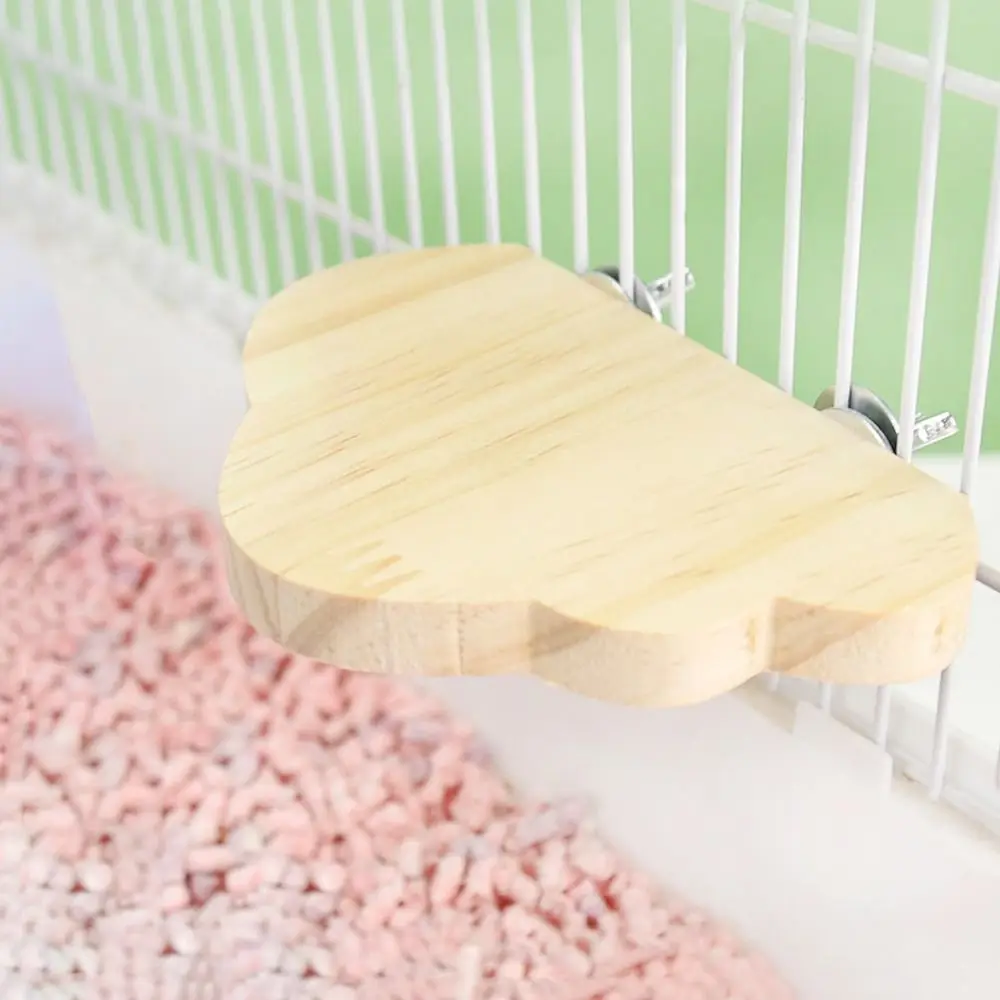

Cloud Shape Pet Wood Stand Platform Wood Bird Perch Stand Shelf Hamster Stand Board Wear Resistant Pet Platform Springboard