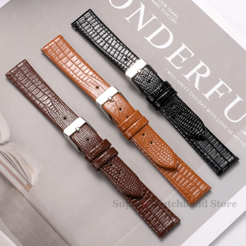 موضة سحلية الملمس الجلود حزام الساعات دبوس مشبك لينة مقاوم للماء حزام ساعة اليد للنساء والرجال 8 مللي متر 10 مللي متر 12 مللي متر 14 مللي متر 16 مللي متر