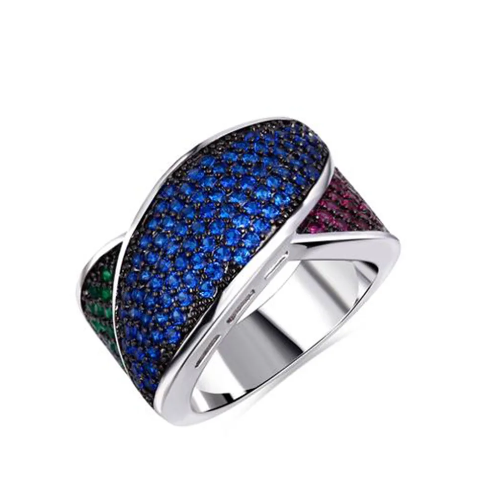 Broken code clearance! Fashion Jewelry Black Mix White/Multi Mix color Cubic zircon Lovely Ring For Women