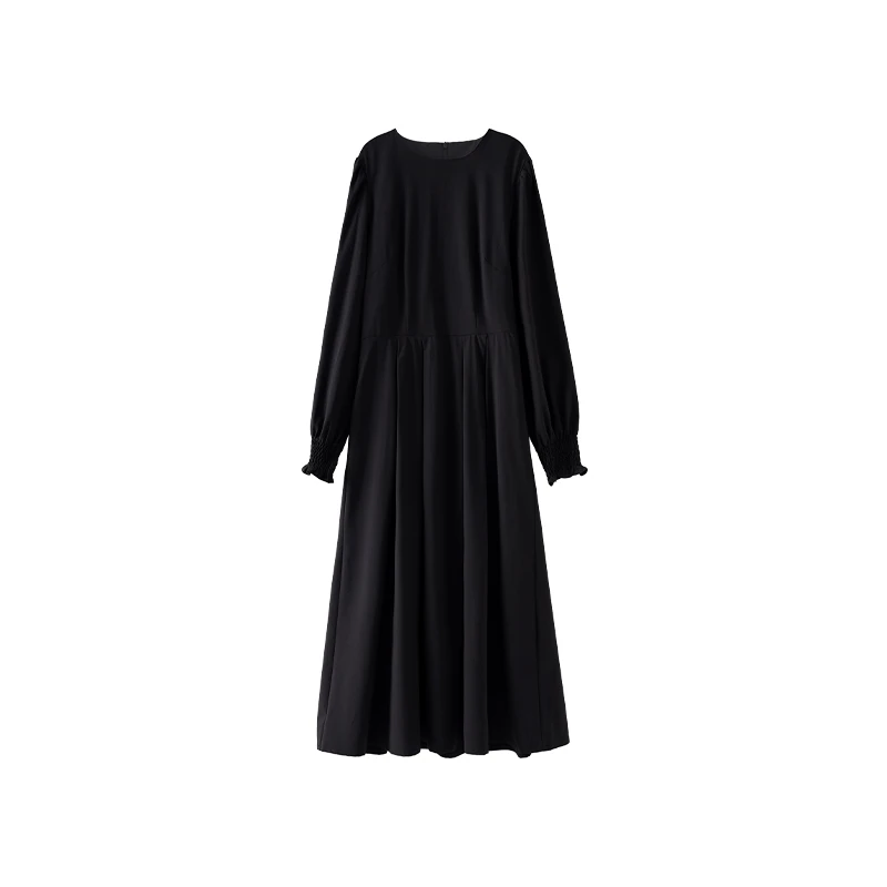 Lusignan Dames Lange Sve Dr Bla Ele Hepburn Sle Inner Wear Maxi Rok A-lijn Silhouet Woon-werk Dame Losse Taille