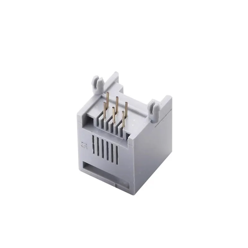 RJ11 Connector Socket Grey/Black 6P6C/6P4C RJ12 Telephone Socket 6-core Crystal Head Female Socket Telephone For Plug Jack