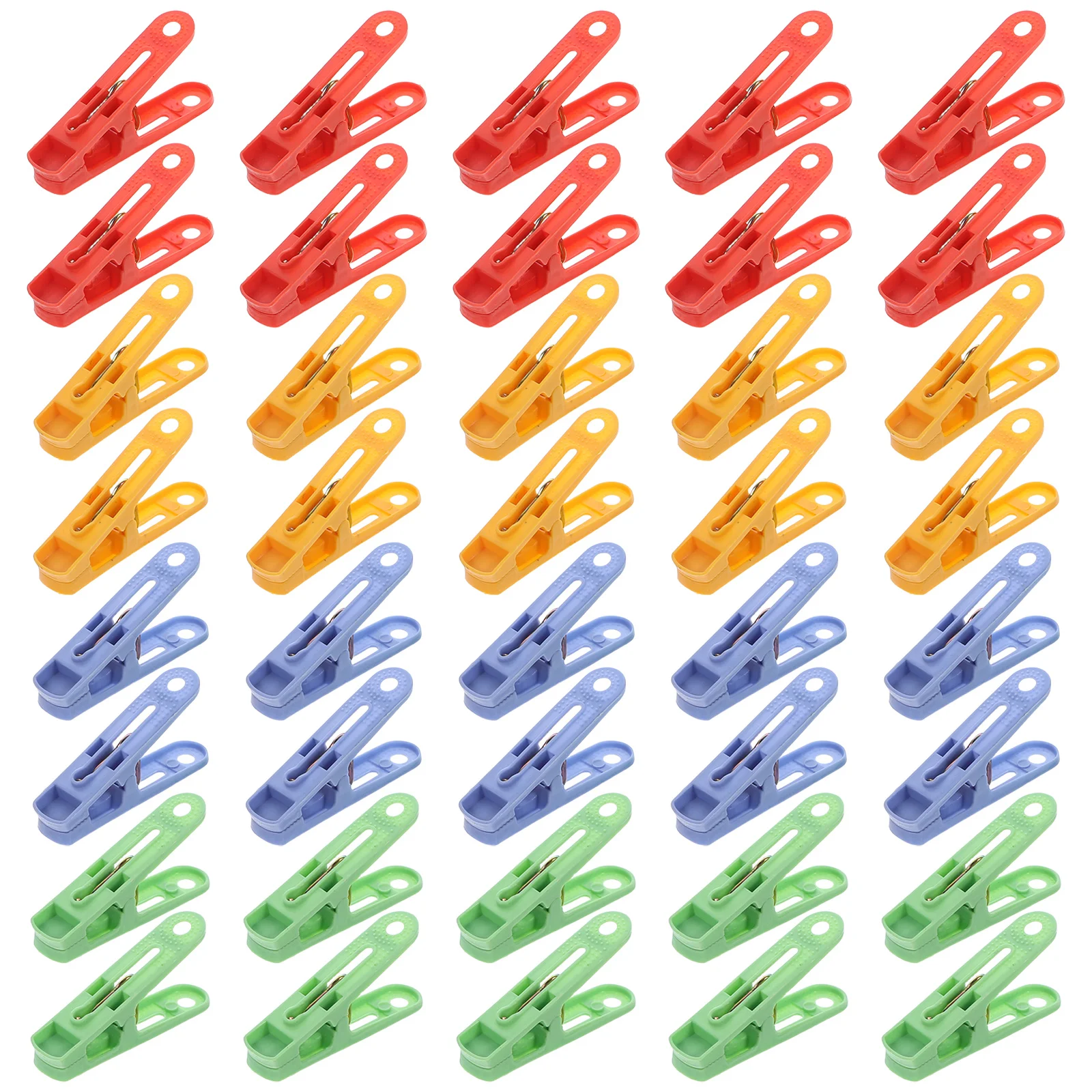 

60pcs Anti-Slip Clothespins 2Inch Colorful Windproof Plastic Laundry Clips For Drying Line Towels Quilts Socks Sunbeds Outdoor