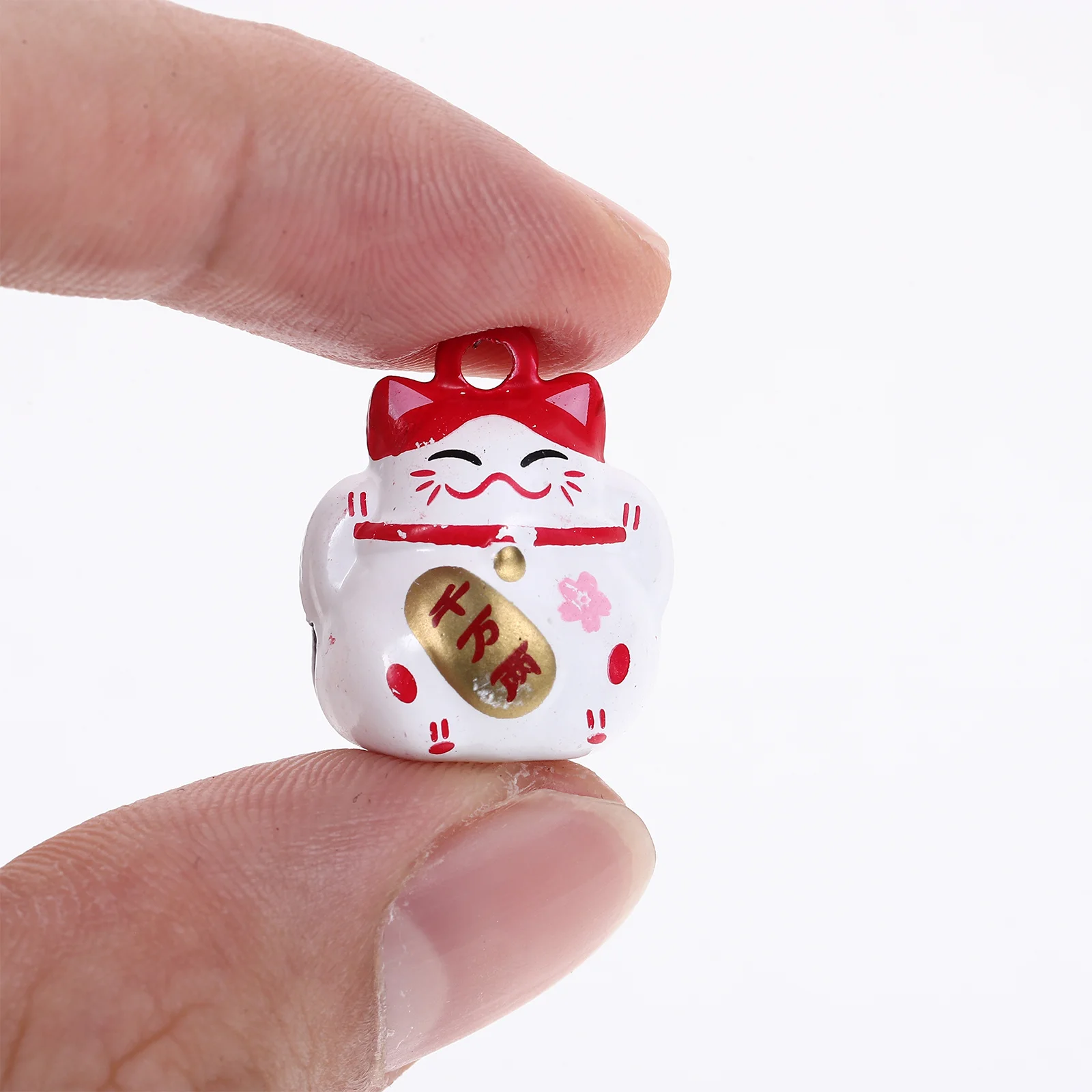 

20Pcs Japanese Fortune Cat Charms Small Bell Pendants for DIY Craft Key Hanging Bag Decor Lucky Charm Accessories