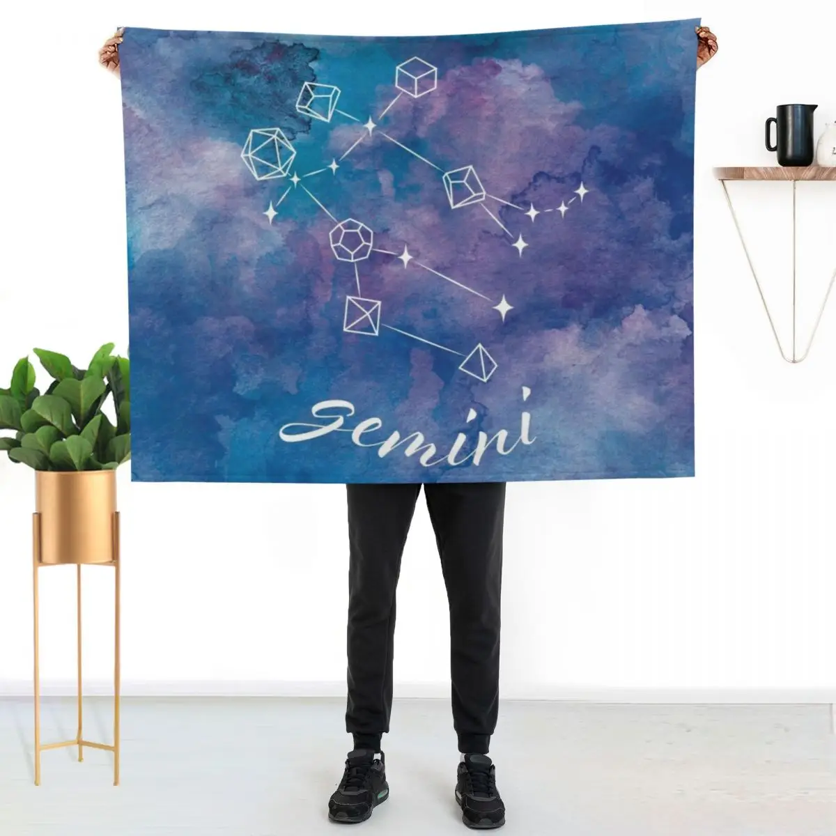 Gemini DND Dice Zodiac Constellation Throw Blanket Thins Beautifuls Sofa Quilt Travel Tourist for sofa Blankets