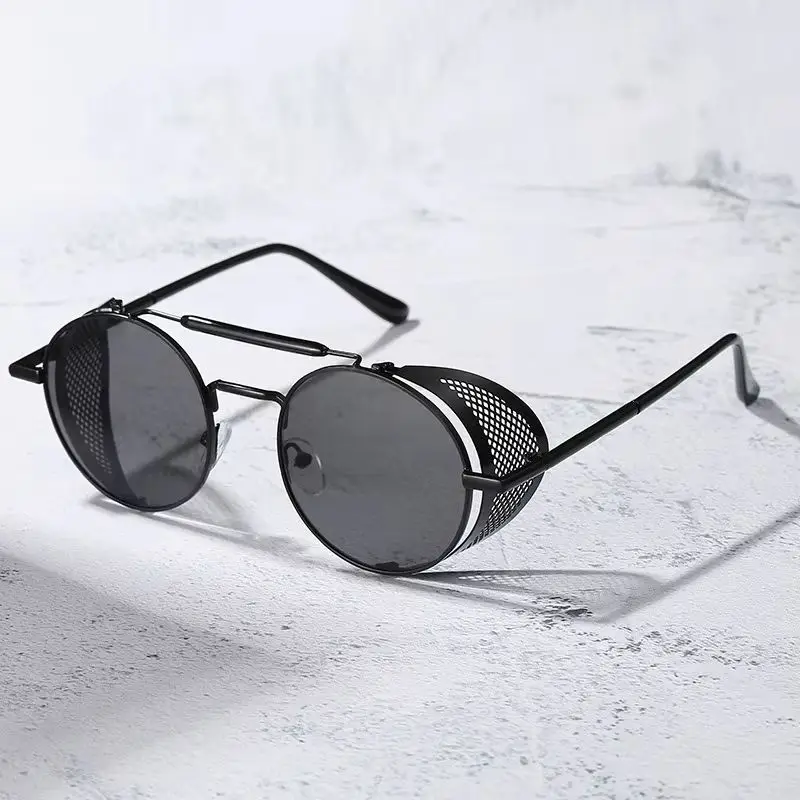 

Retro Round Metal Steampunk Sunglasses Men Brand Designer Steam Punk Alloy Sun Glasses Goggle For Women UV400 Gafas de Sol