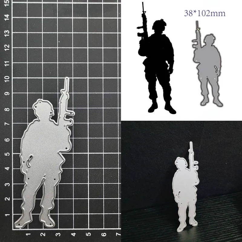 

Soldier metal cutting dies decoration Scrapbook paper craft knife mould blade punch stencils dies