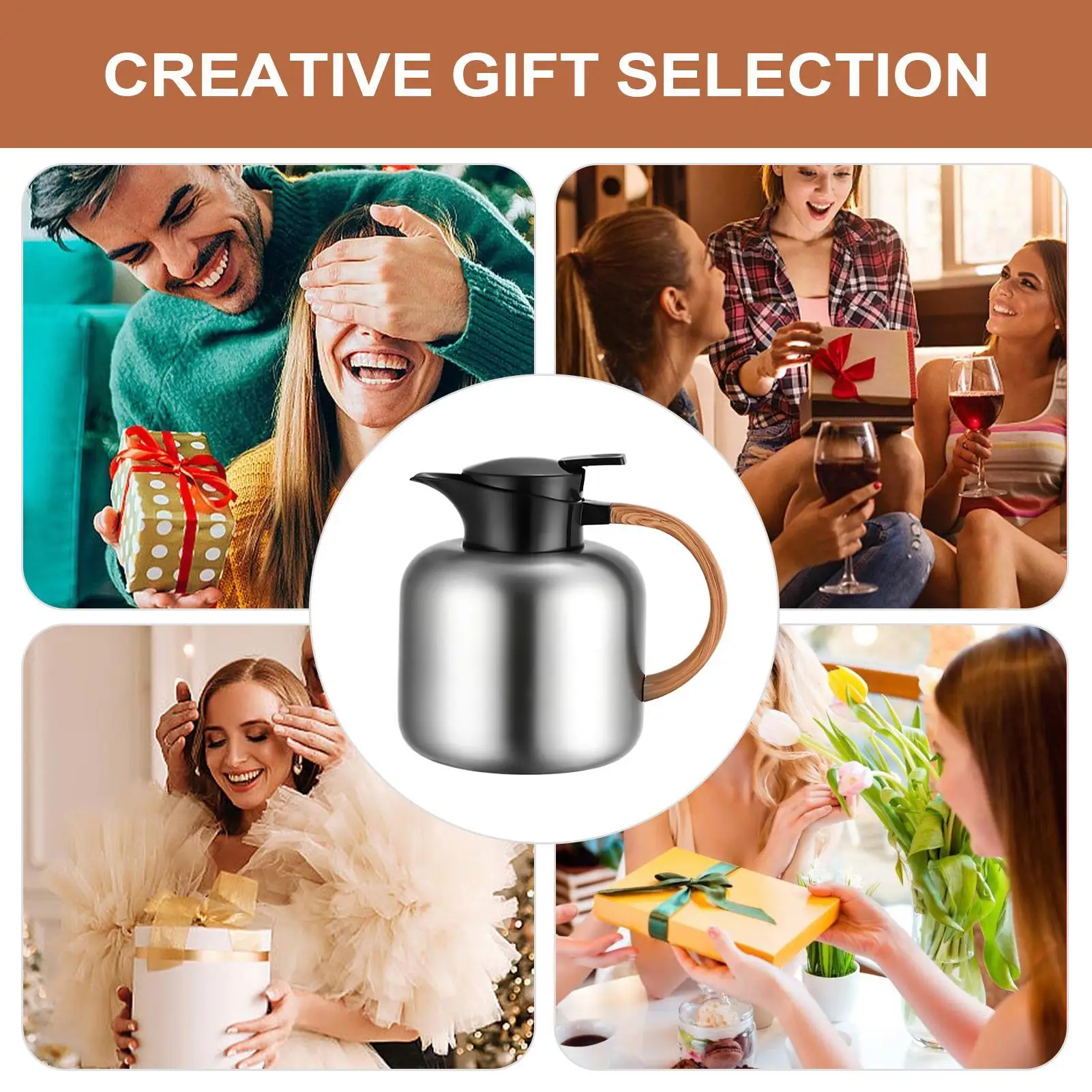 

Thermal Coffee Carafe 2L Vacuum Anti-Slip Handle Coffee Thermal Carafe For Hot Liquids For Hot Cold Beverage Juice Tea Home