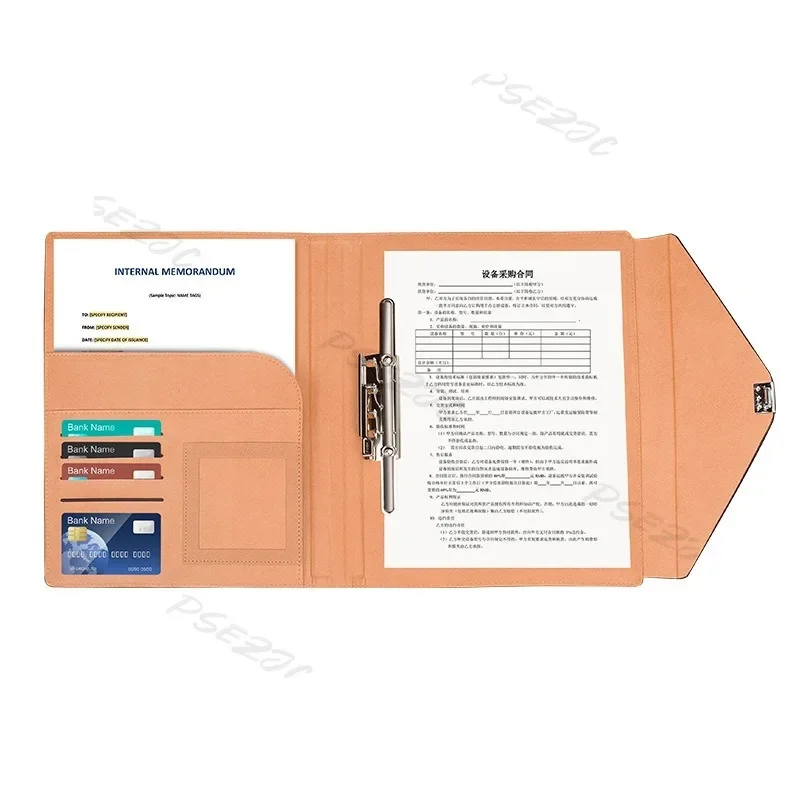 Imagem -05 - Couro Portátil Manager For Business Sales Contract Password Folder Multi Funcional Couro Material a4