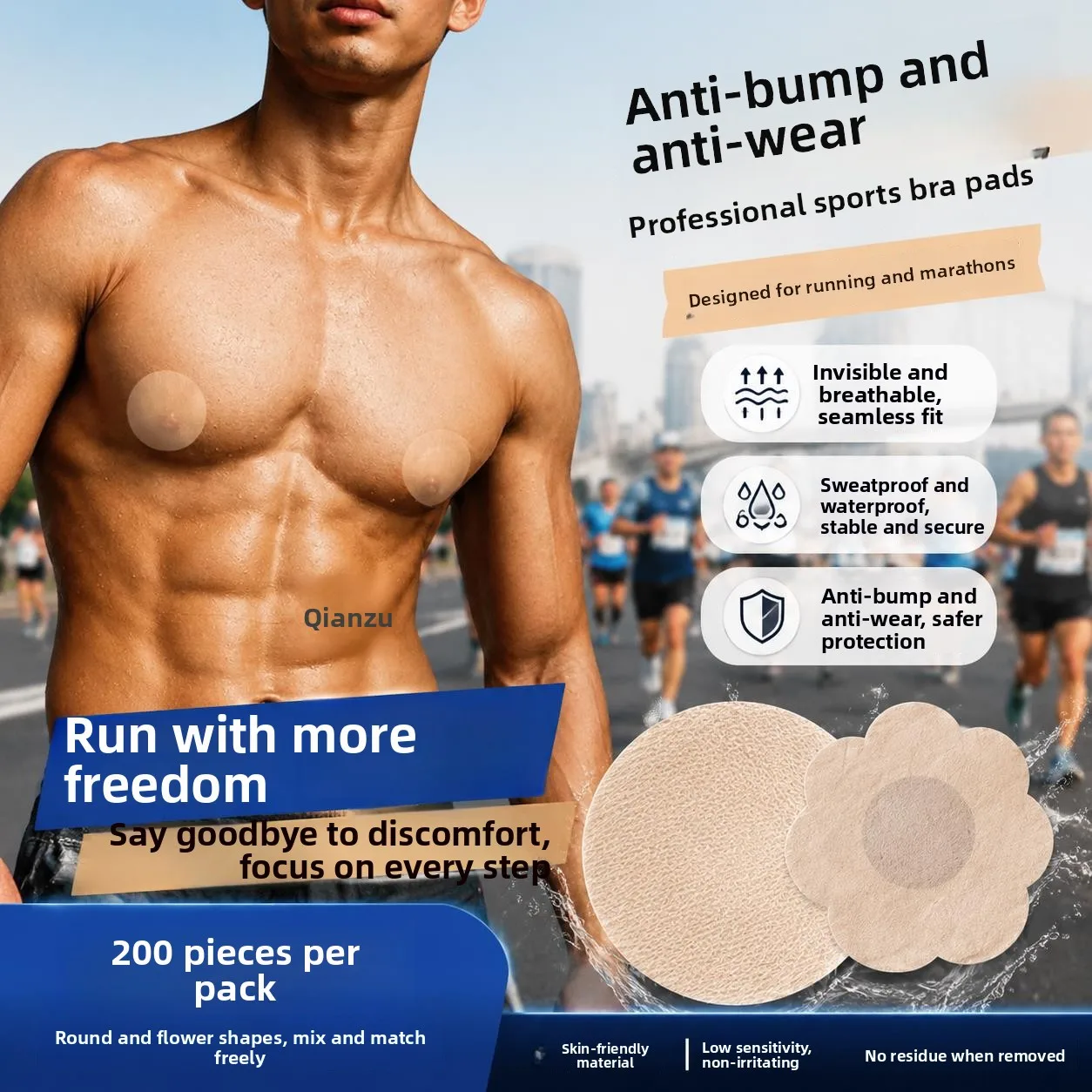 Cubre pezones ultrafinos para hombre, almohadillas para el pecho para maratón, transpirables, sin sudor, invisibles, protectores de pezones masculinos, comodidad en el hogar.