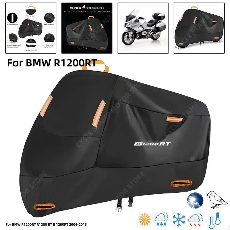 Capa impermeável para motocicleta, para bmw r1200rt r1200 rt r 1200rt, proteção externa contra chuva, poeira, detritos, clima 210d oxford