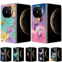 Clear Hard PC Phone Case For Honor Magic V3 Vs3 V2 VS2 Folding Transparent Flower Pattern Cover For Huawei Mate X6 X5 X3 X2 Capa